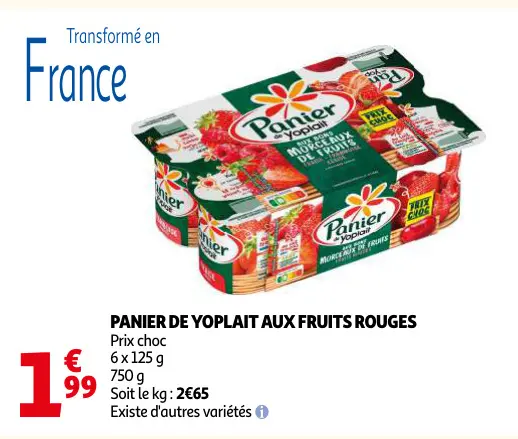 Promotie: Panier de Yoplait aux fruits rouges