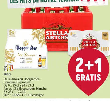 Offre: Stella Artois ou Hoegaarden