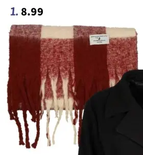 Aanbieding: Sjaal geruit met franjes