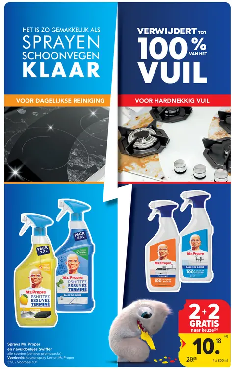 Promotie: Sprays Mr. Proper en navuldoekjes Swiffer