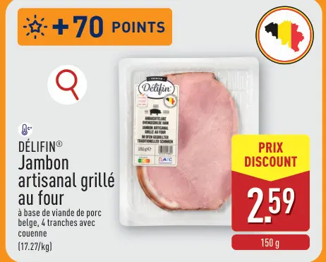 Offre: Jambon artisanal grillé au four