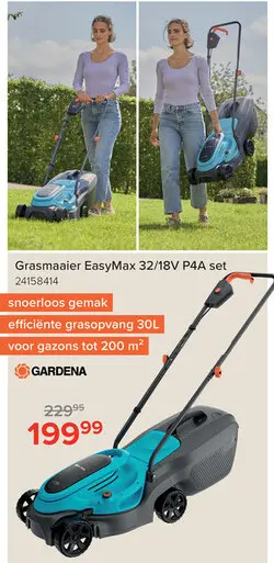 Promotie: Grasmaaier EasyMax 32/18V P4A set
