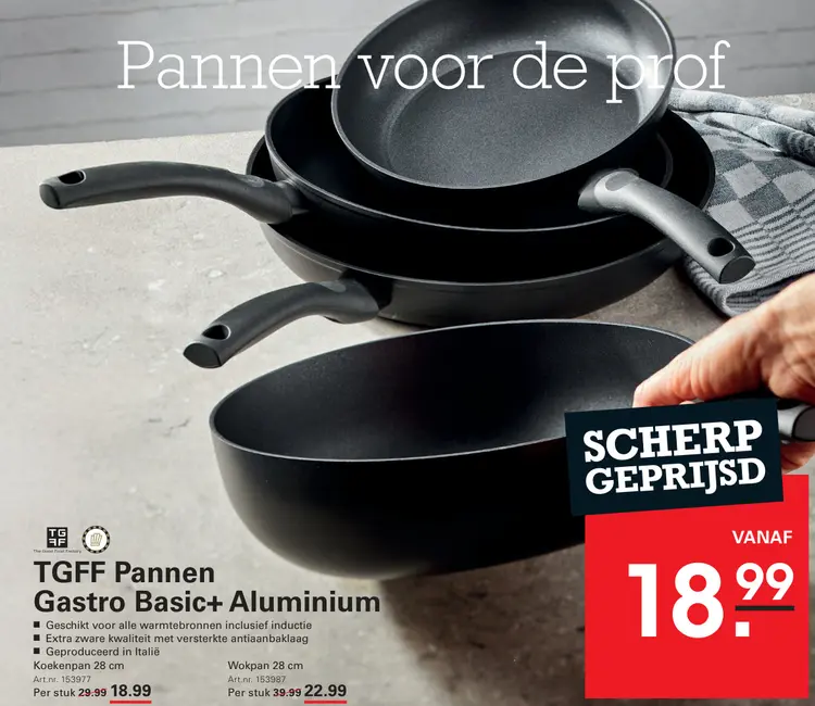Aanbieding: Pannen Gastro Basic+ Aluminium