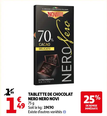 Promotie: Tablette de chocolat nero nero NOVI