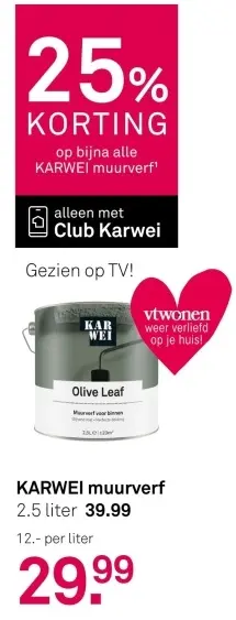 Aanbieding: Bijna alle KARWEI muurverf