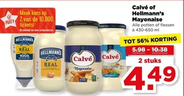 Aanbieding: Calvé of Hellmann's Mayonaise