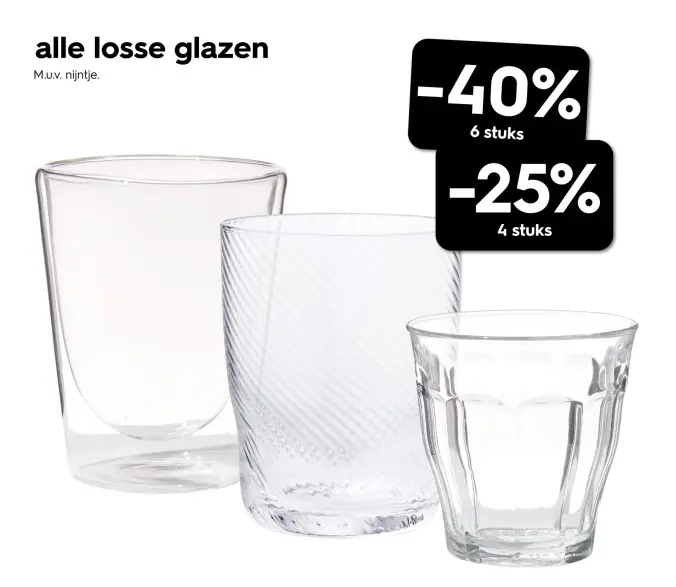 Promotie: Alle losse glazen