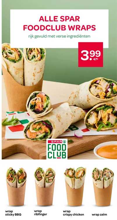 Aanbieding: Spar foodclub wraps