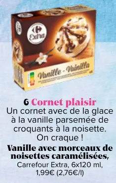 Offre: Cornet plaisir Vanille avec morceaux de noise