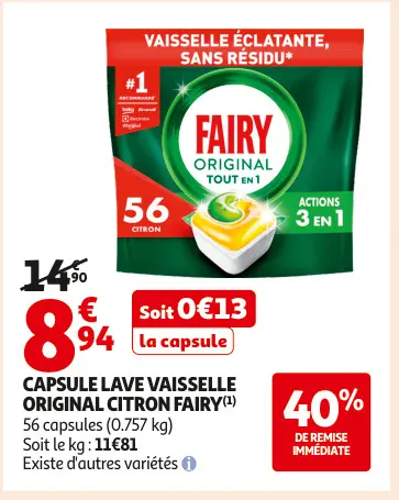 Promotie: Capsule lave vaisselle original citron