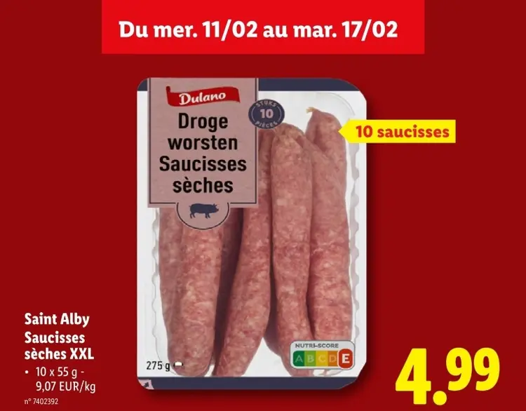 Offre: Saucisses sèches XXL