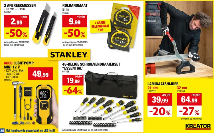 Promotie: Kreator KRT001006 laminaatsnijder 32cm