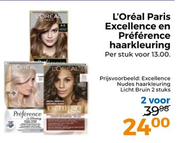 Aanbieding: L'Oréal Paris Excellence en Préférence haarkleuring