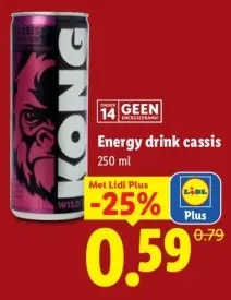Aanbieding: Energy drink cassis