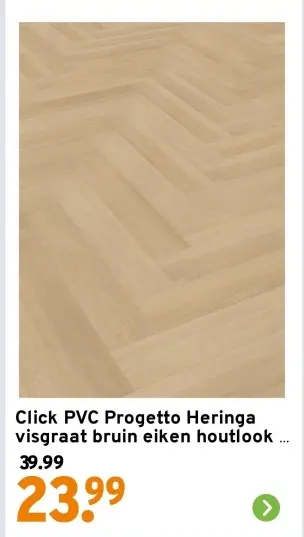 Aanbieding: PVC Progetto Heringa visgraat bruin eiken houtlook