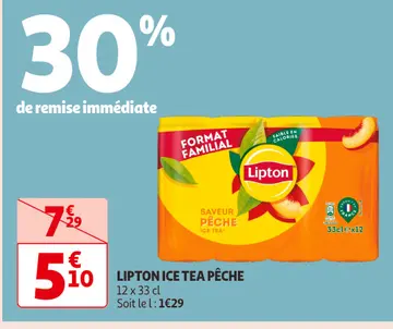 Offre: LIPTON ICE TEA PÊCHE