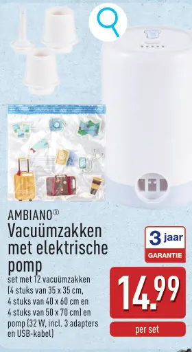 Promotie: Vacuümzakken met elektrische pomp