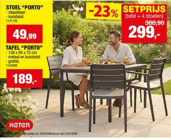 Promotie: Tafel en 4 stoelen