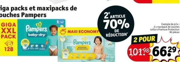 Offre: Giga packs et maxipacks de couches