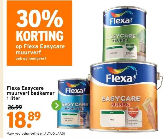 Aanbieding: Flexa Easycare muurverf badkamer