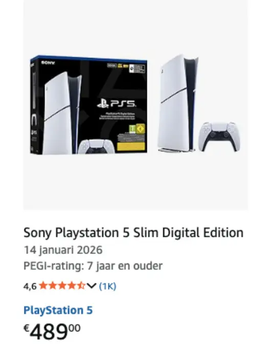 Aanbieding: Playstation 5 Slim Digital Edition