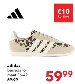 Aanbieding: Adidas Barreda Lo suède dames sneakers met panterprint beige