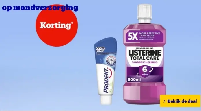 Aanbieding: Listerine Total Care Mondspoeling & Prodent C