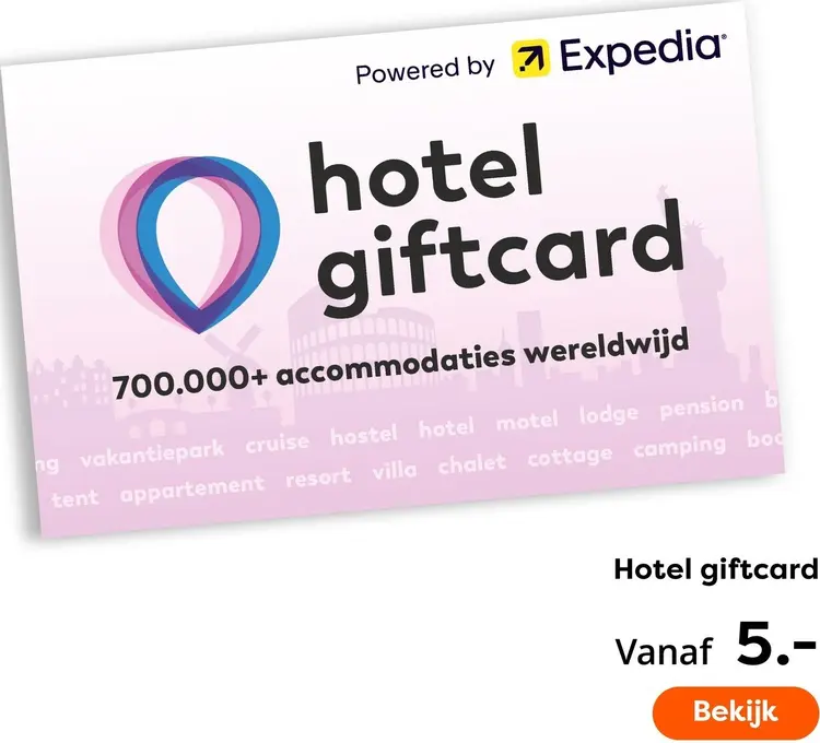 Aanbieding: Hotel giftcard Giftcard