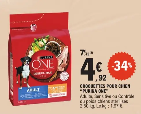 Promotie: Croquettes pour chien "PURINA ONE"