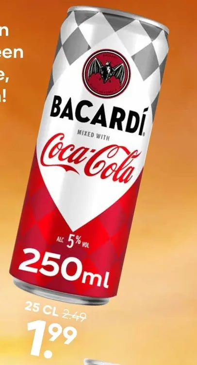 Aanbieding: Bacardi Mixed with Coca-Cola