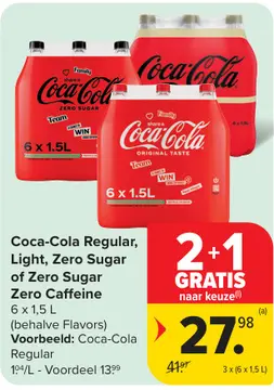 Aanbieding: Coca-Cola Regular, Light, Zero Sugar of Zero