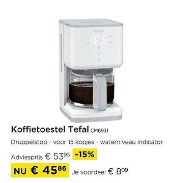 Aanbieding: Koffietoestel Tefal CM6931