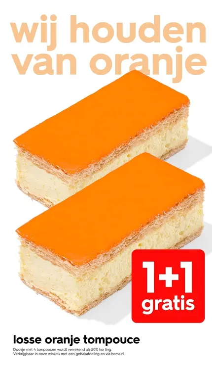 Aanbieding: Losse oranje tompouce