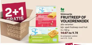 Aanbieding: Molenaartje FRUITREEP OF VOLKORENKOEK