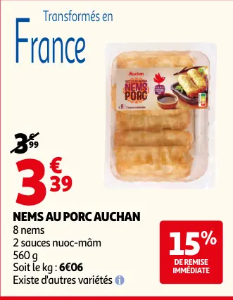Offre: Nems au porc