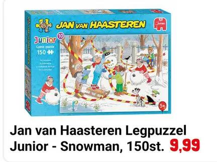 Aanbieding: Jan van Haasteren Legpuzzel Junior - Snowman, 150st.