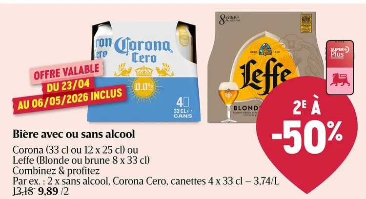 Offre: Bière avec ou sans alcool