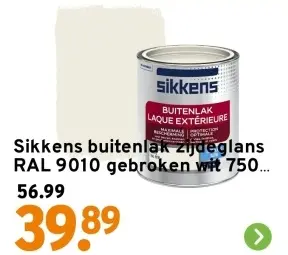 Aanbieding: Buitenlak zijdeglans RAL 9010 gebroken wit