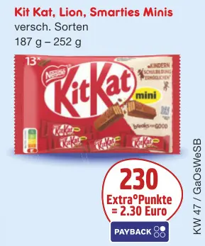 Aanbieding: Kit Kat, Lion, Smarties Minis
