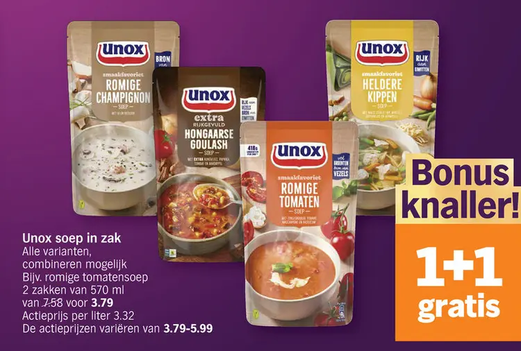 Promotie: Unox soep in zak