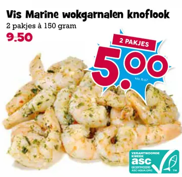 Aanbieding: Vis Marine wokgarnalen knoflook