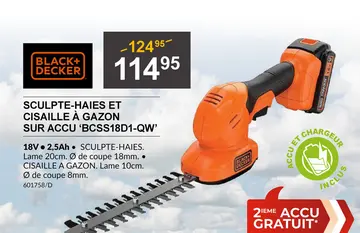 Offre: Sculpte-haies et cisaille à gazon sur accu 'b