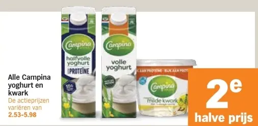 Aanbieding: Campina yoghurt en kwark