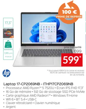 Offre: Laptop 17-CP2069NB - ITHP17CP2069NB