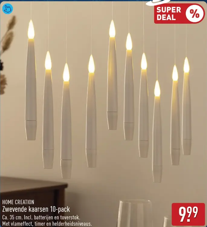 Aanbieding: Zwevende kaarsen 10-pack