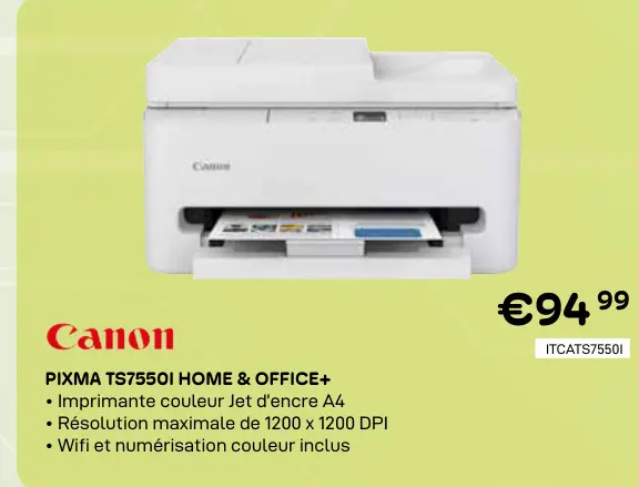 Offre: Pixma ts7550i home & office+