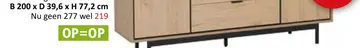Aanbieding: B 200 x D 39,6 x H 77,2 cm