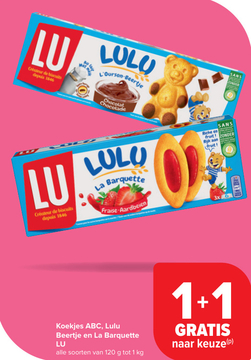 Aanbieding: Koekjes ABC, Lulu Beertje en La Barquette LU