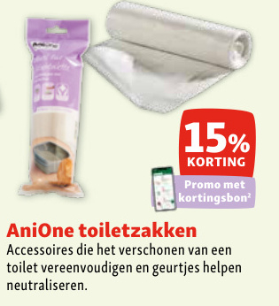 Aanbieding: AniOne toiletzakken 15% korting