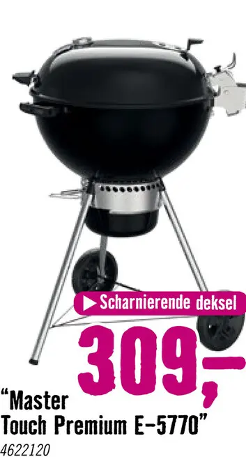 Aanbieding: WEBER® Houtskoolbarbecue Master Touch Premium E-5770 zwart Ø 57 cm